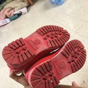 Exclusive Red Timberland boots